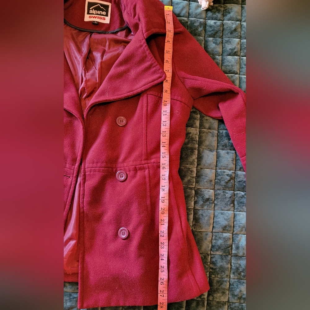 Burgundy Peacoat Y2K - Picture 2 of 10